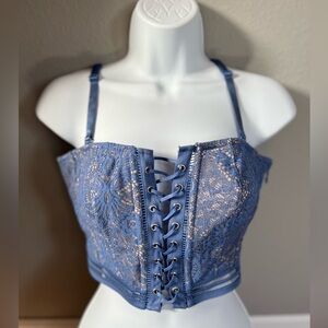 Lavender Lace-Up Corset Top